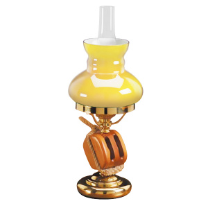 Лампа настольная Porto Camerota, 40W, латунь, жёлтый плафон - купить с доставкой по Москве и России
