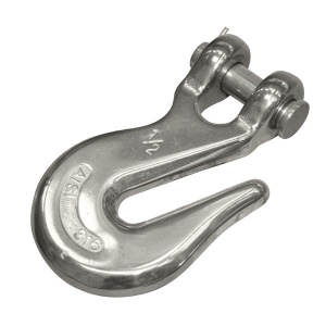Крюк такелажный с вилкой Clevis Grab Hook, для цепи 1/2&quot; - 12 мм, длина 143 мм, нержавеющая сталь - купить с доставкой по Москве и России