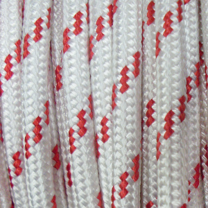Фал SK75 Dyneema (сердечник и оплётка), цвет белый с красным маркером, диаметр 8 мм - купить с доставкой по Москве и России