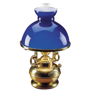 Лампа масляная настольная Foresti&Suardi, полированая латунь, стекло синее - купить с доставкой по Москве и России