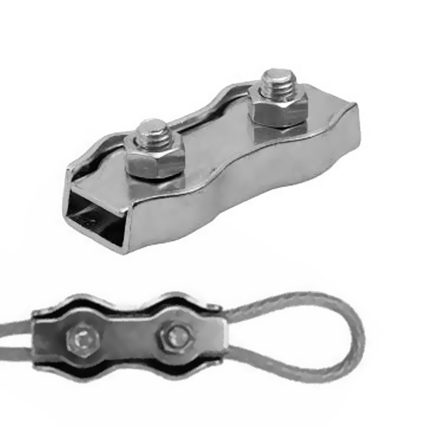 Соединитель троса двойной Flat clip, для троса 8 мм - купить с доставкой по Москве и России