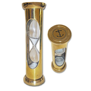 Часы песочные, высота 10 см, полированая латунь - купить с доставкой по Москве и России