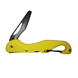 Нож специальный Akvilon BC RESCUE складной с жёлтой рукояткой, для дайвинга - купить с доставкой по Москве и России