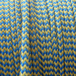 Оплётка Polyester — Kevlar, цвет синий — жёлтый, диаметр 4 мм - купить с доставкой по Москве и России