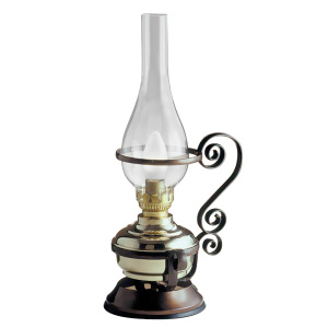 Лампа настольная, 100W, полированная латунь, стекло, дерево - купить с доставкой по Москве и России