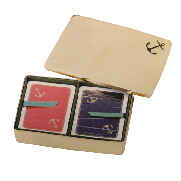 Коробка для карт/сигарет, 15 x 10,5 x 3 см, лакированная латунь - купить с доставкой по Москве и России