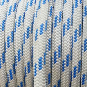 Фал SK75 Dyneema (сердечник и оплётка), цвет белый с синим маркером, диаметр 12 мм - купить с доставкой по Москве и России
