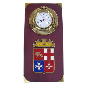 Панно настенное с часами и гербом морских республик, 30см х 15см - купить с доставкой по Москве и России