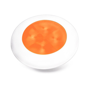 Лампа светодиодная Slim Line круглая, 12V, 0,5W, белый пластик, оранжевые светодиоды - купить с доставкой по Москве и России