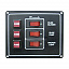 Панель с 3 выключателями и предохранителями (черная) 12V  117Х97мм - купить с доставкой по Москве и России